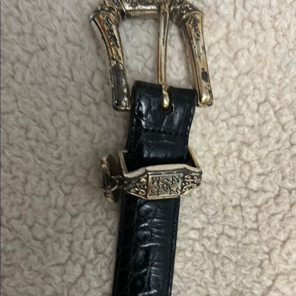 Brighton Elegant Black Belt with silver buckle